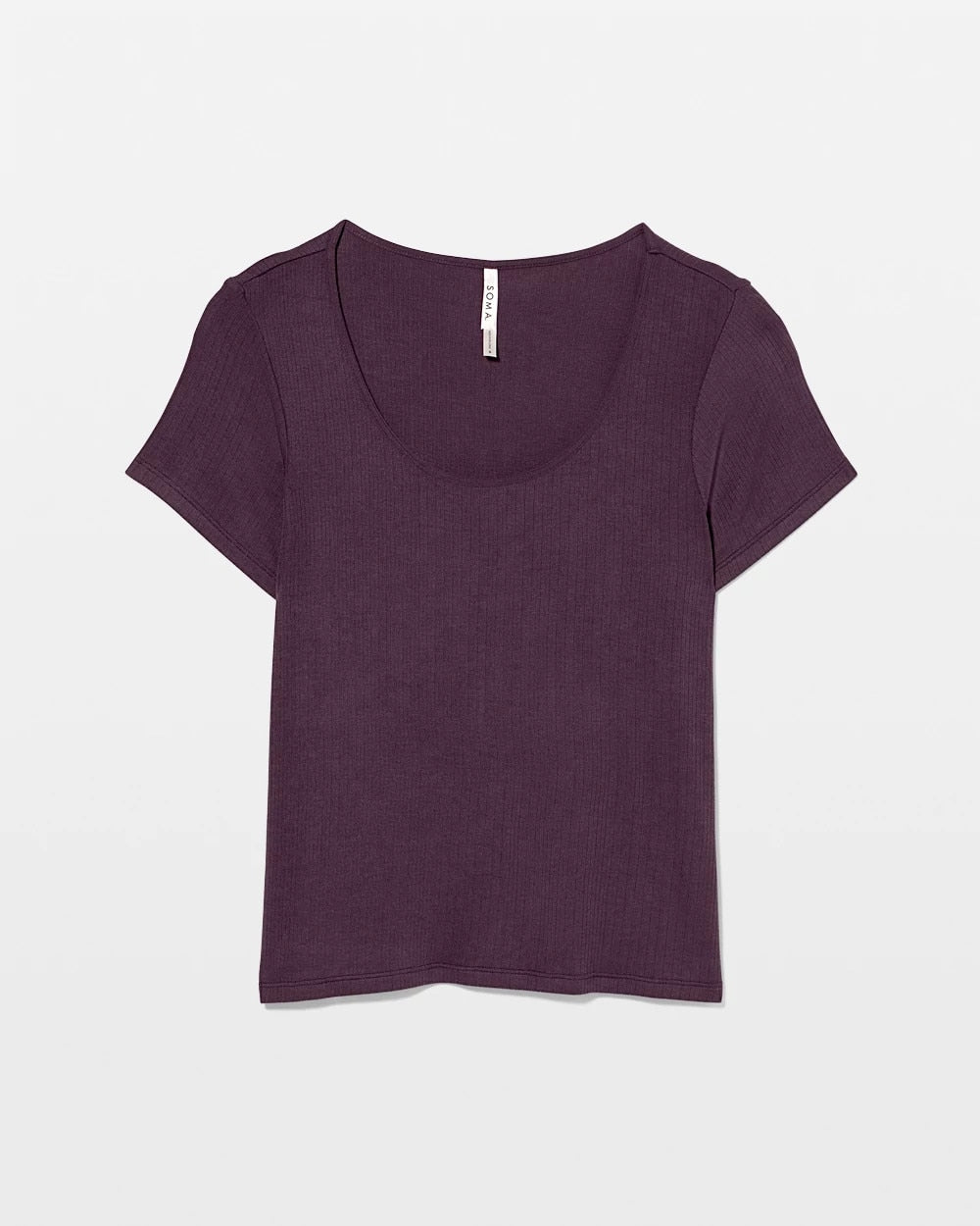 PLUM PERFECT - Lightweight Rib Knit Short Sleeve Pajama Tee