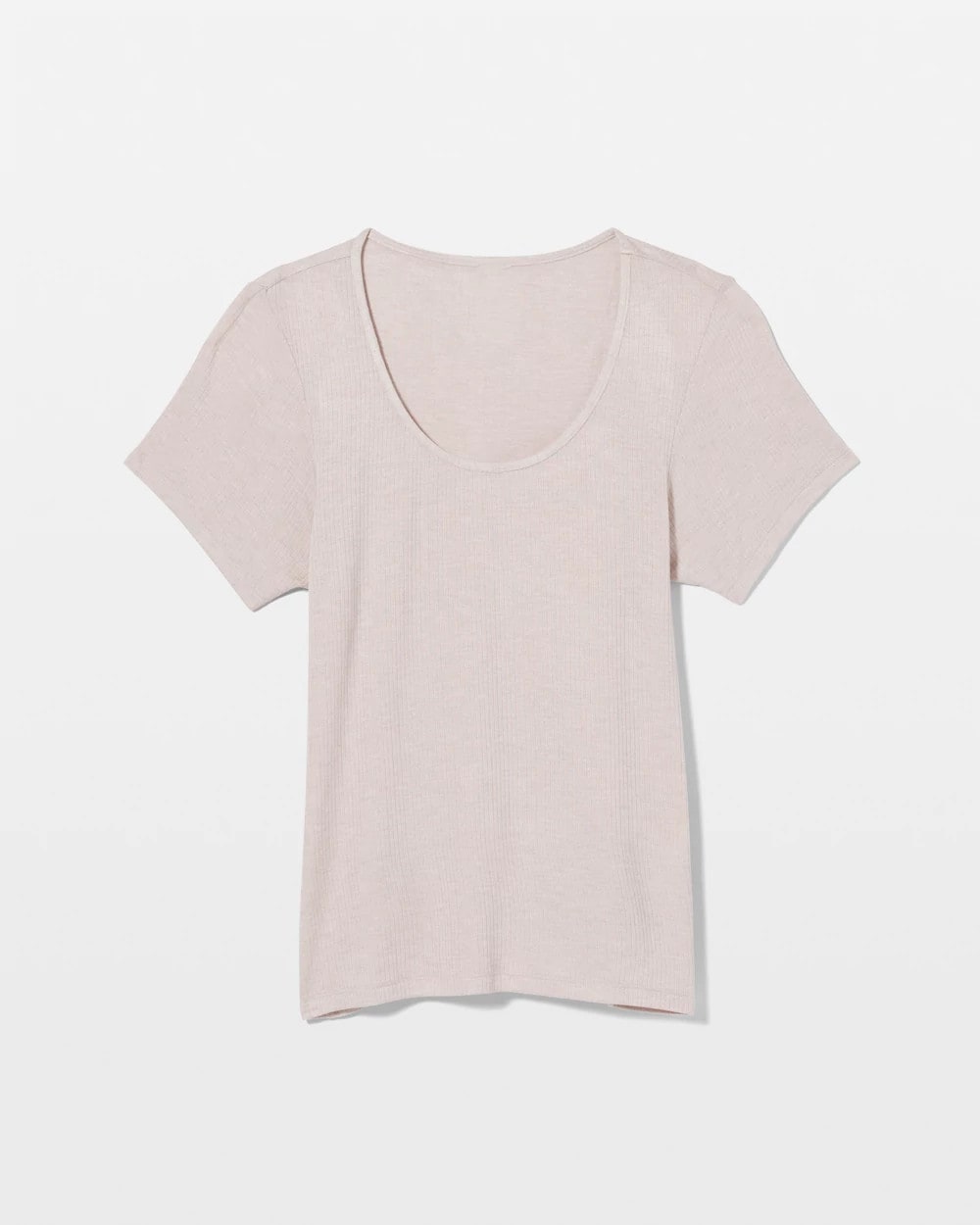 HEATHER BARELY THERE - Lightweight Rib Knit Short Sleeve Pajama Tee
