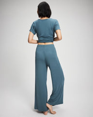 TAPESTRY - Lightweight Rib Knit Wide Leg Pajama Pants