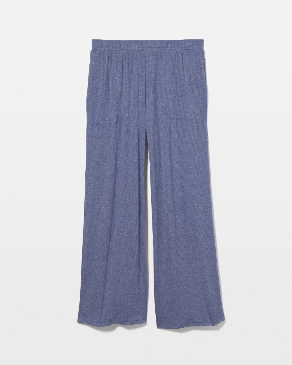 HEATHER DUSK - Lightweight Rib Knit Wide Leg Pajama Pants
