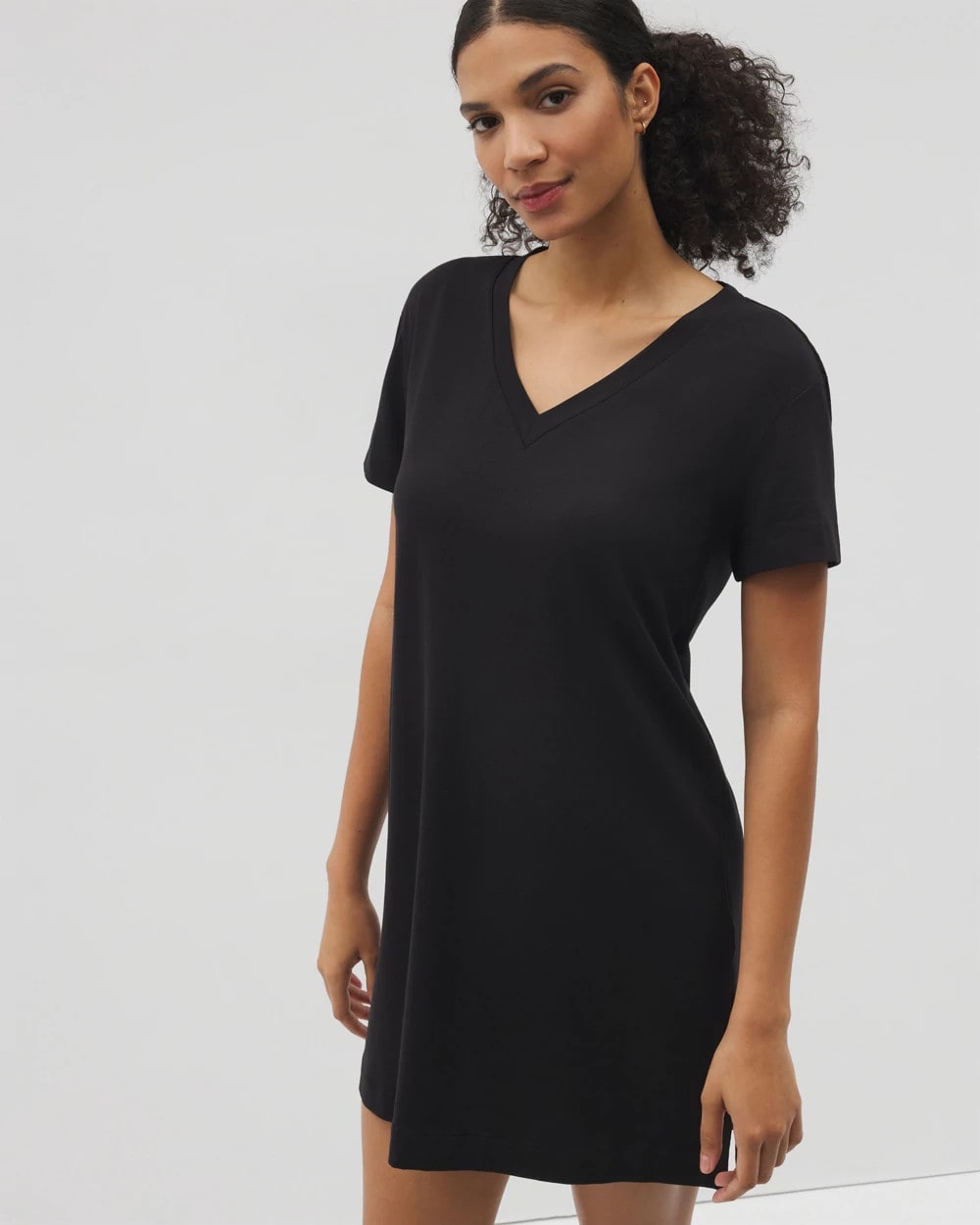 BLACK - Short-Sleeve Sleepshirt