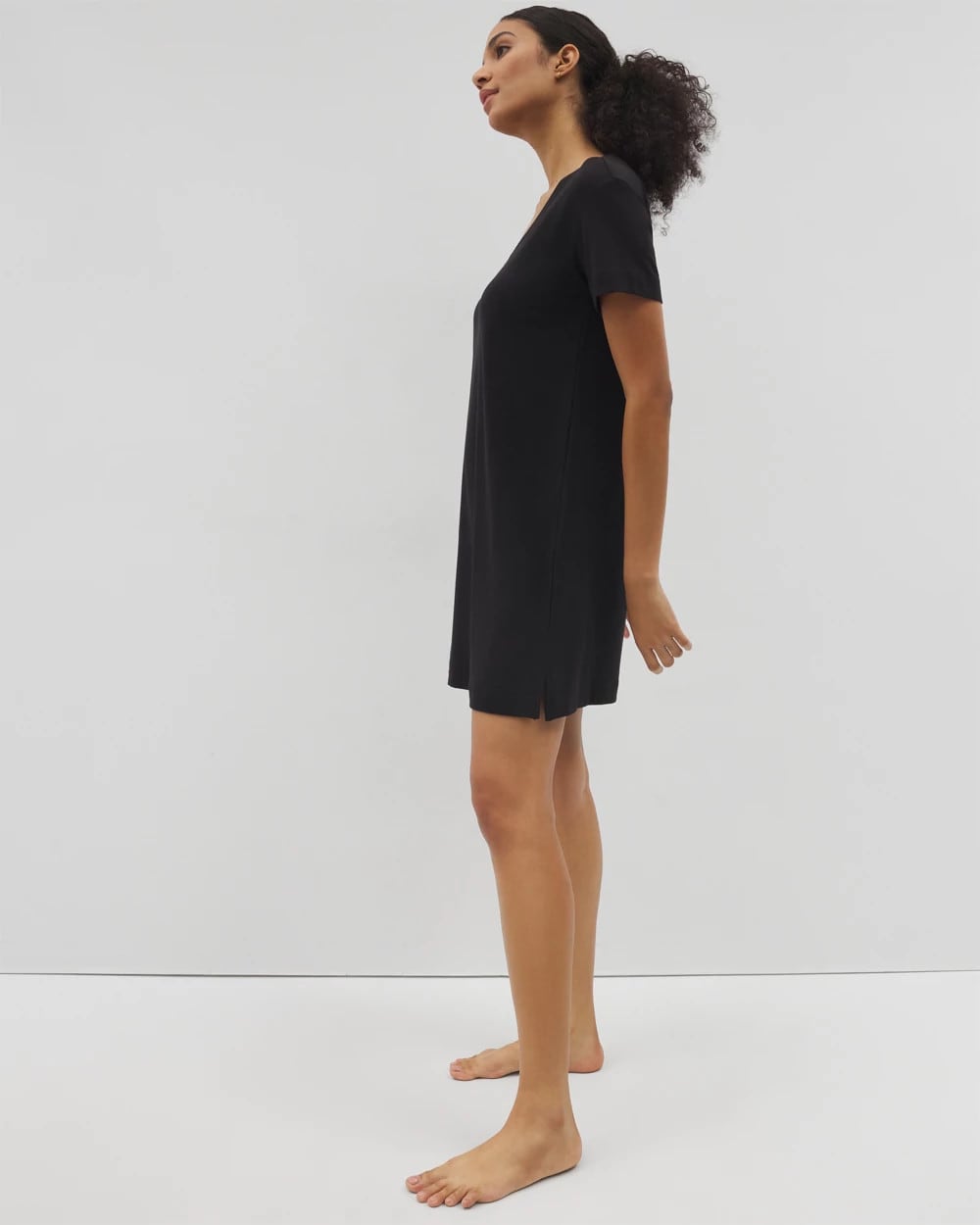 BLACK - Short-Sleeve Sleepshirt