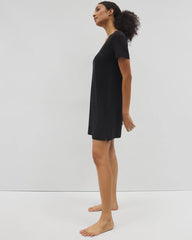 BLACK - Short-Sleeve Sleepshirt