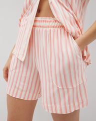SUNNY STRIPES CHAMPAGNE - Long Pajama Shorts