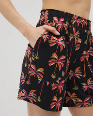 SHAKE YOUR PALM PALMS BLK - Long Pajama Shorts