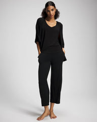 BLACK - V-Neck Pajama Tank