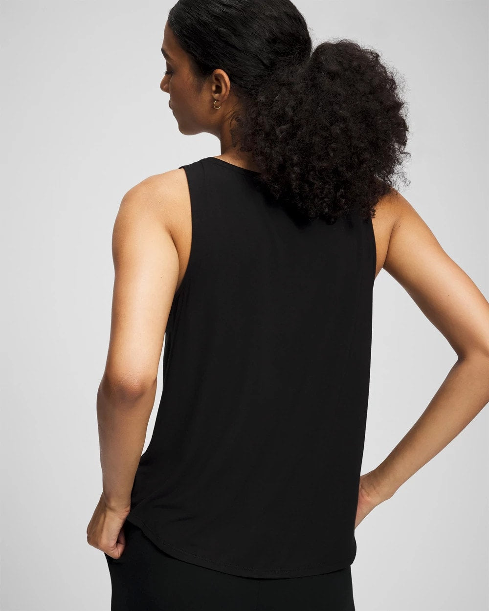BLACK - V-Neck Pajama Tank