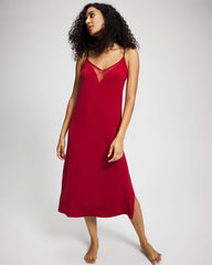 PAINT THE TOWN RED - Lace Midi Nightgown