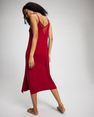 PAINT THE TOWN RED - Lace Midi Nightgown
