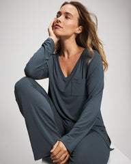 PETROL - Long Sleeve Pajama Tee