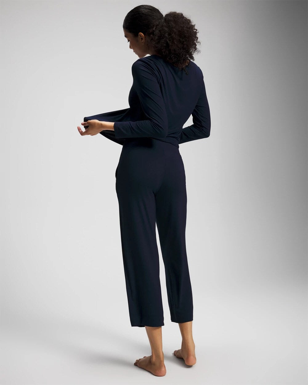 NIGHTFALL NAVY - Cropped Pajama Pants