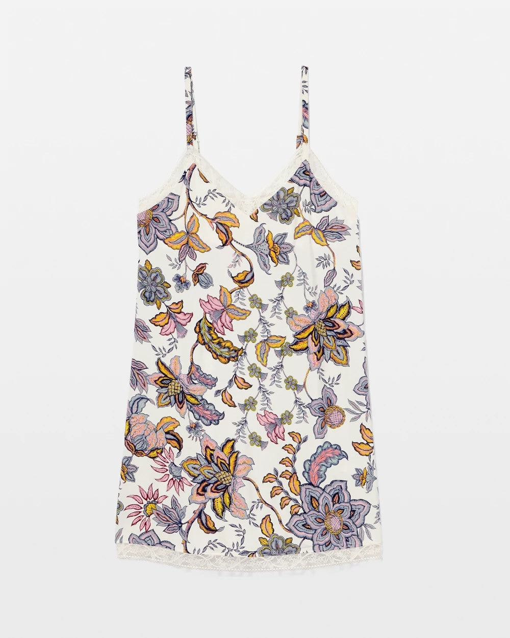 PAISLEY SPLENDOR CHAMP - Lace Trim Chemise