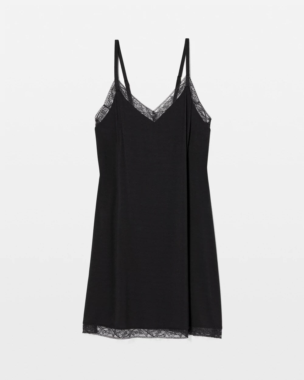 BLACK - Lace Trim Chemise