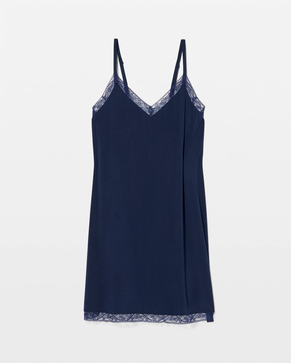 NIGHTFALL NAVY - Lace Trim Chemise