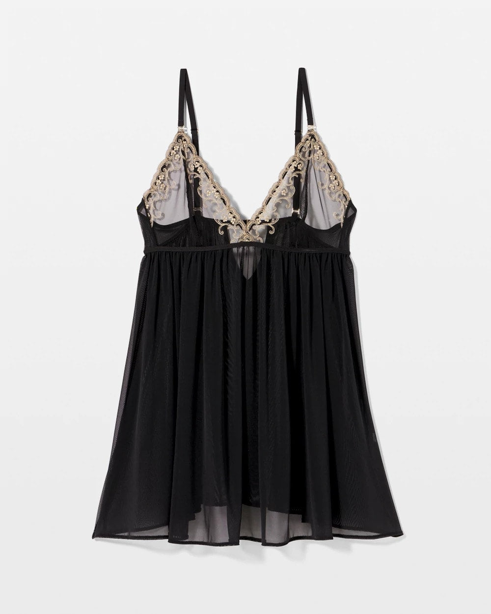 BLACK - Venice Lace Babydoll Chemise