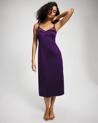 MAJESTIC PURPLE - Lace Midi Nightgown