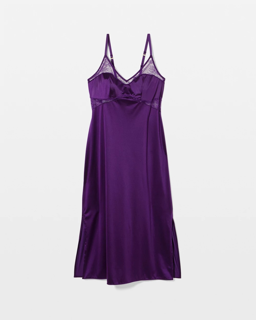 MAJESTIC PURPLE - Lace Midi Nightgown