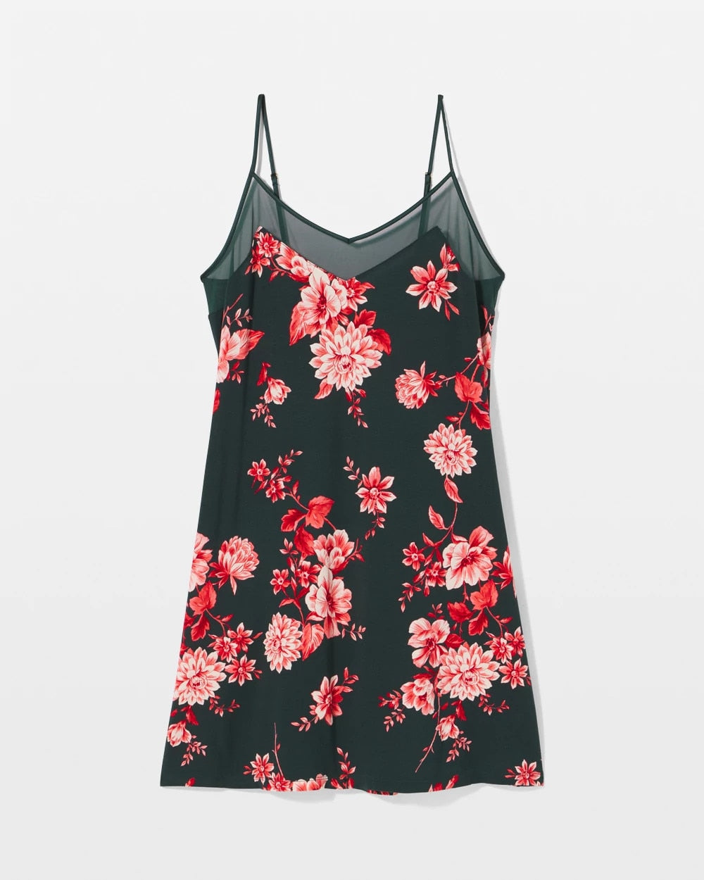 COTTAGE FLORAL GREEN - Mesh Trim Chemise