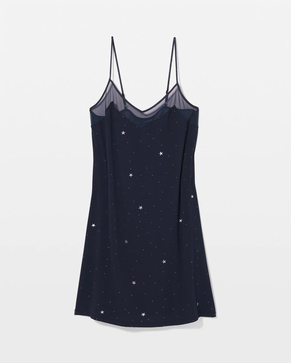 SILVER DEW DROP/NAVY - Mesh Trim Chemise