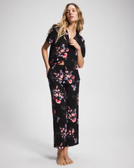 FLORAL DREAMS BLACK - Ankle Pajama Pants