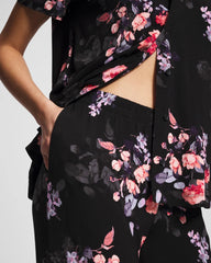 FLORAL DREAMS BLACK - Ankle Pajama Pants