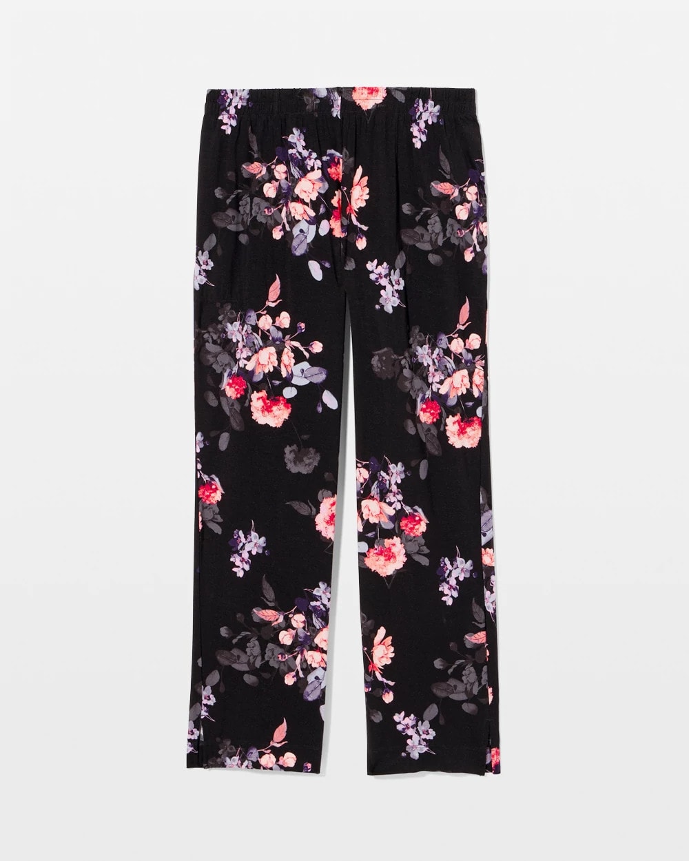 FLORAL DREAMS BLACK - Ankle Pajama Pants