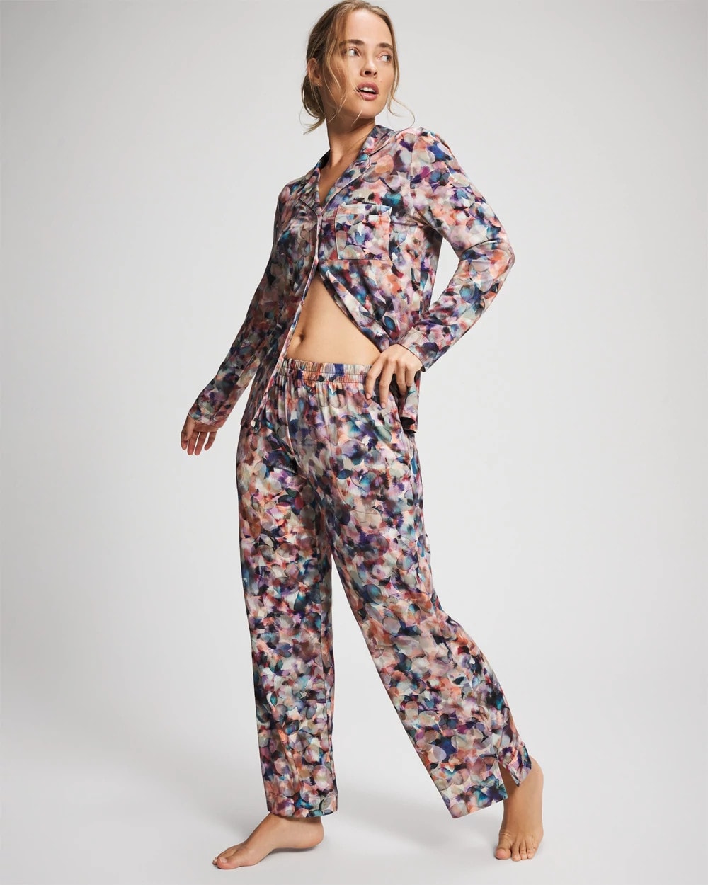 PETAL MOSAIC PETROL - Ankle Pajama Pants
