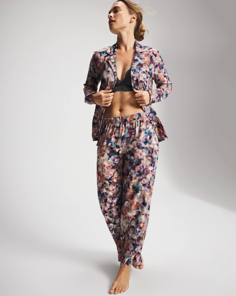 PETAL MOSAIC PETROL - Ankle Pajama Pants