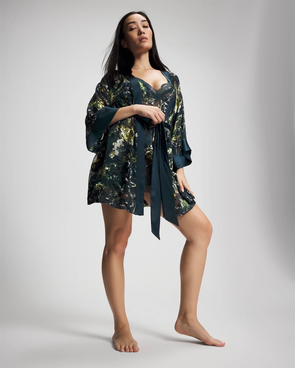 FERN FANTASY DARK HARBOUR - Soma’s Sexiest Silk Burnout Robe