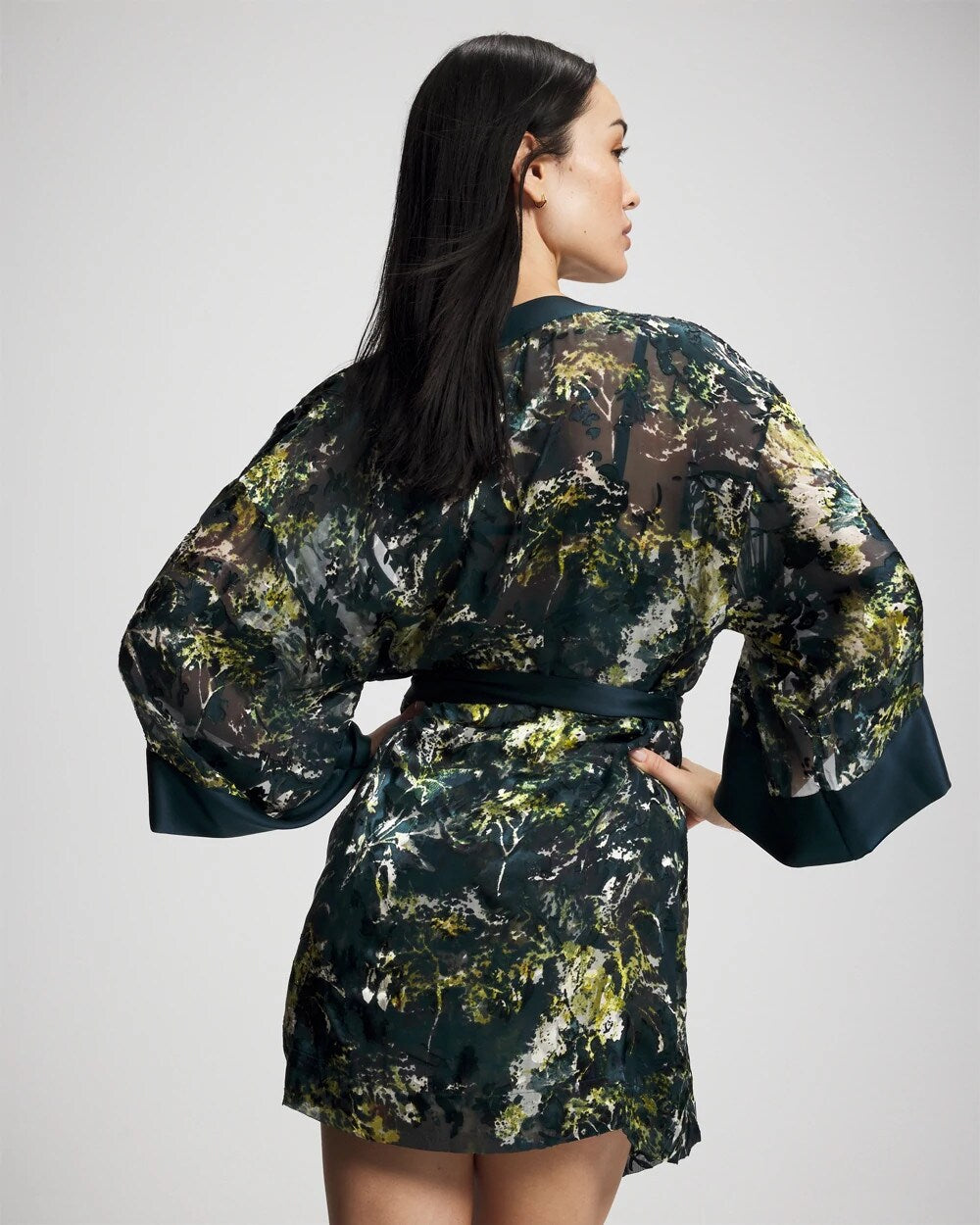 FERN FANTASY DARK HARBOUR - Soma’s Sexiest Silk Burnout Robe