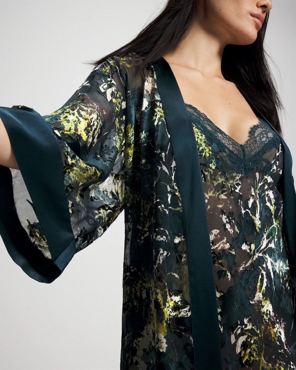 FERN FANTASY DARK HARBOUR - Soma’s Sexiest Silk Burnout Robe