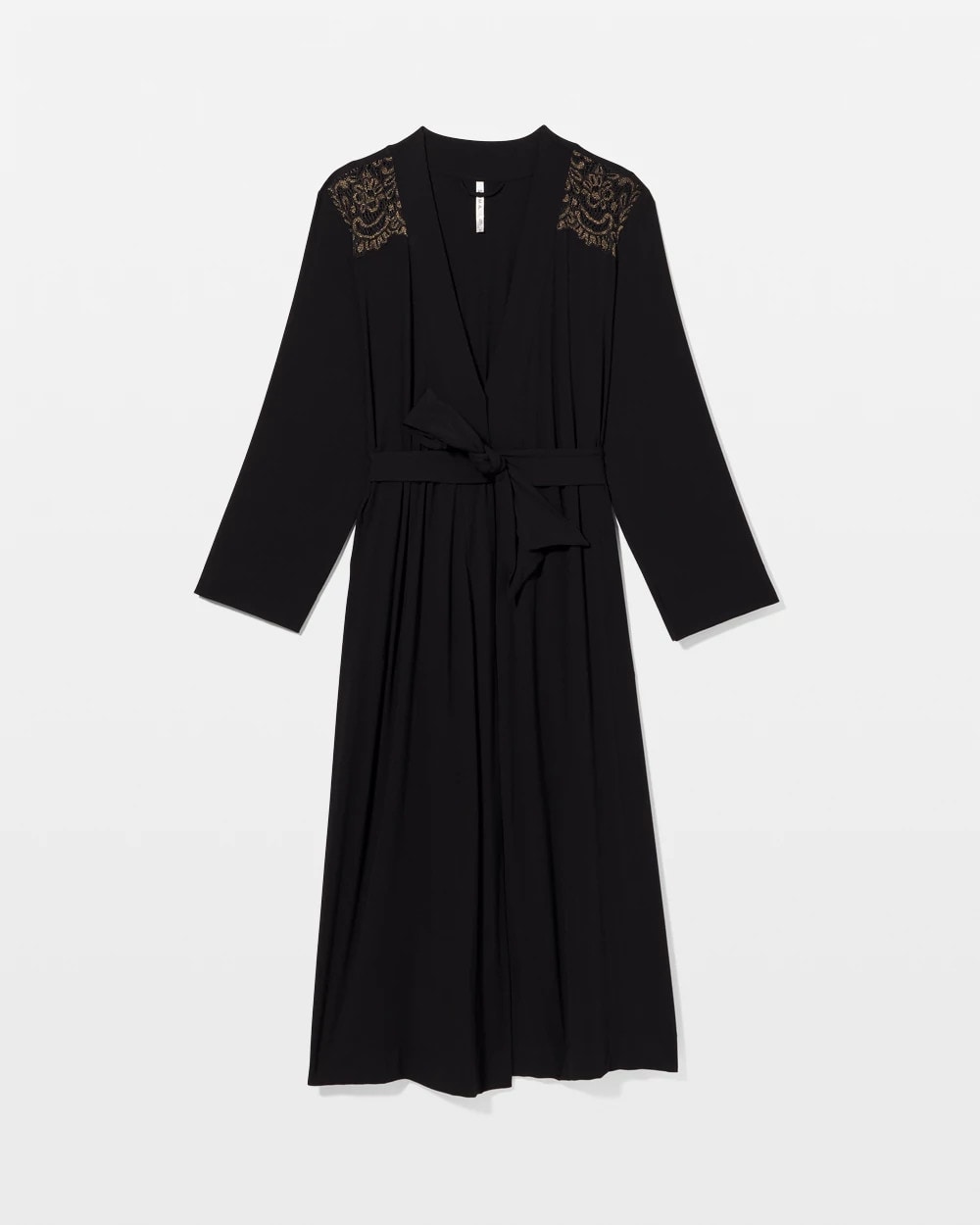 BLACK - Long Robe with Lace