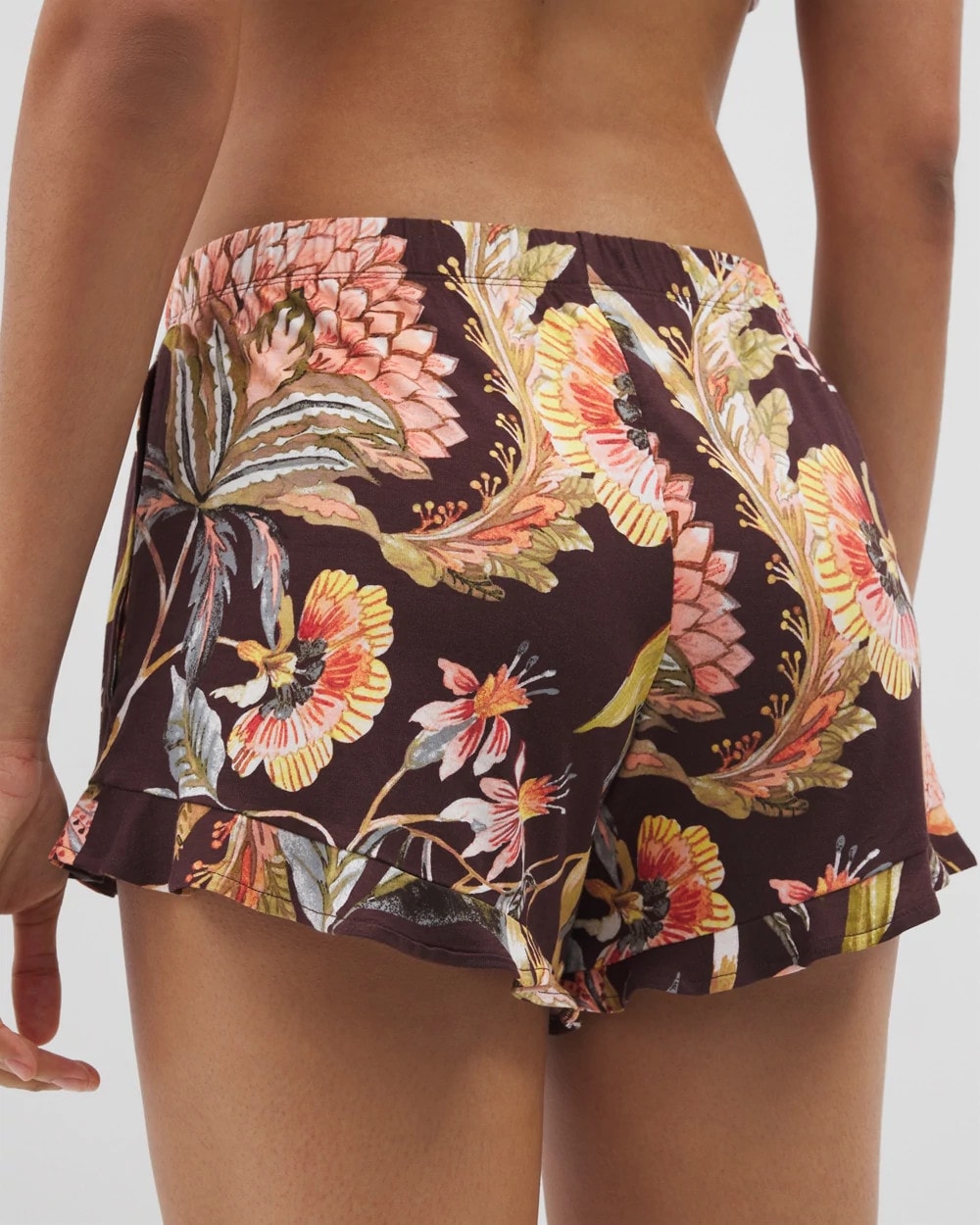 PARROT-DISO PLUME G PLUM - Ruffle Pajama Shorts