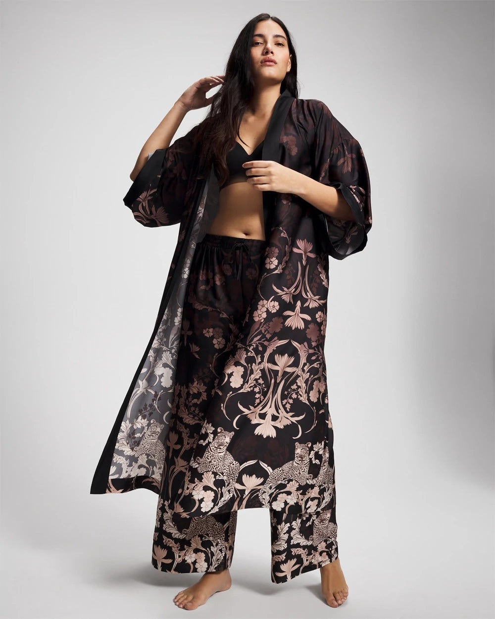 SAVANNA DAMASK BDR - Long Robe