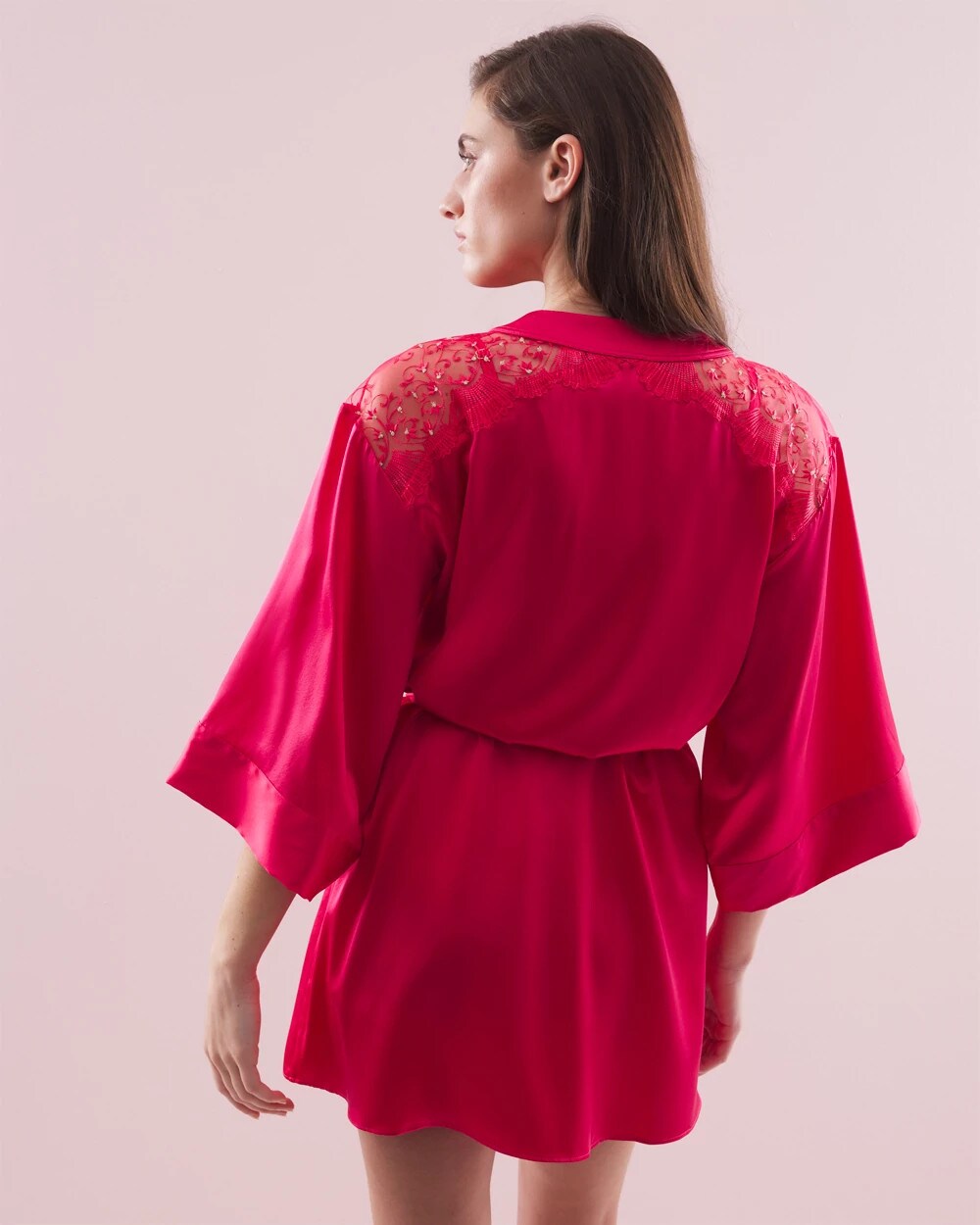 PERFECT PINK - Silk Short Robe