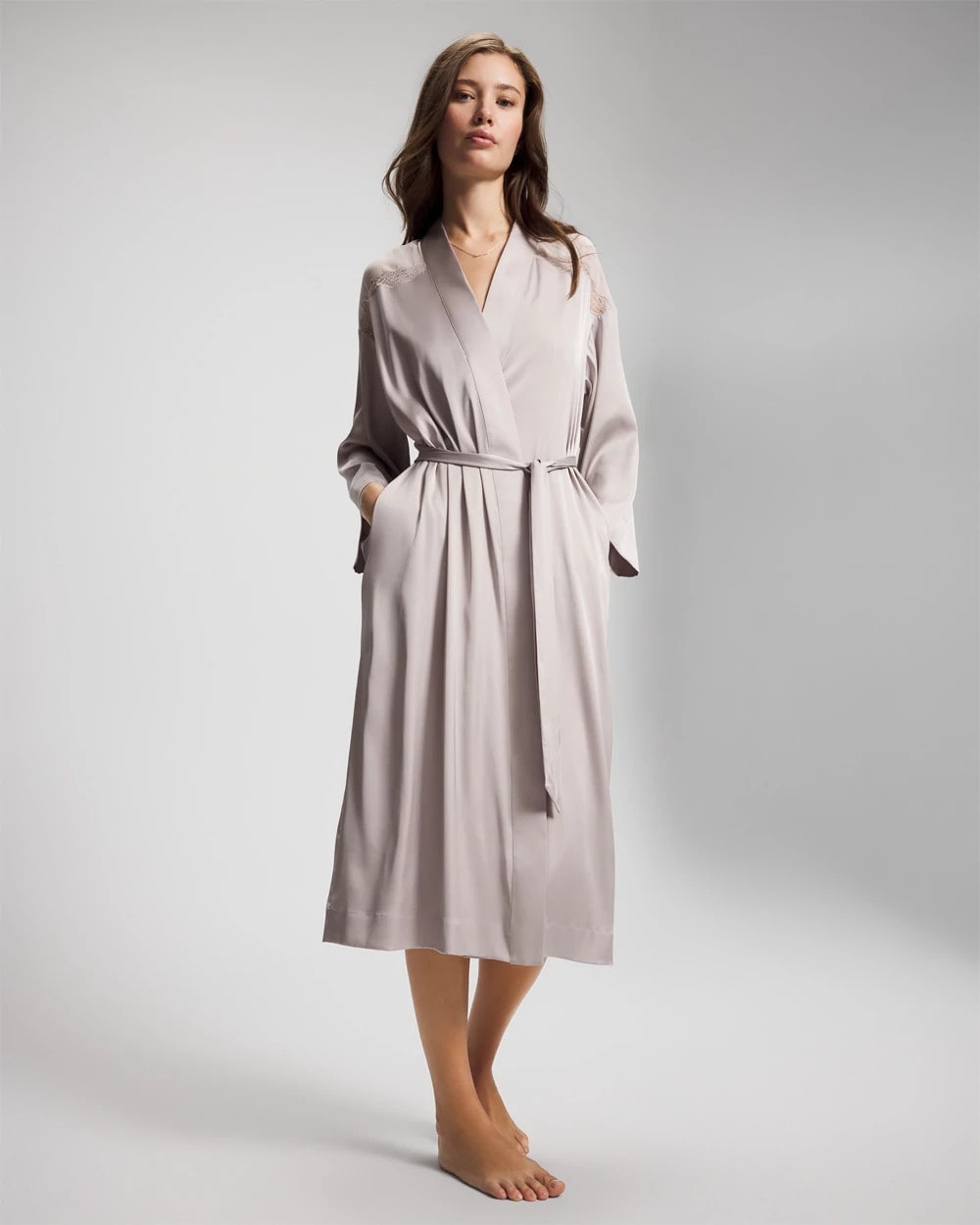 GRAY GLASS - Lace Long Robe