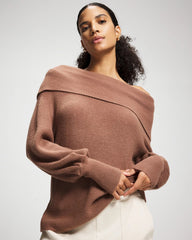 CARDAMOM - Premier Knit off the Shoulder Sweater