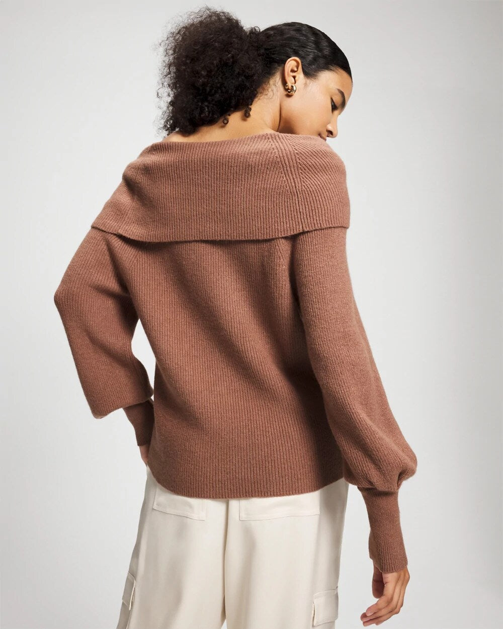 CARDAMOM - Premier Knit off the Shoulder Sweater