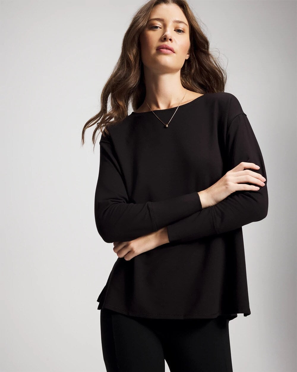 BLACK - Ultra Soft Fleece Dolman Top