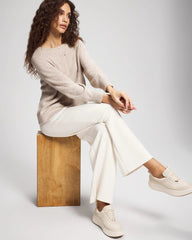 HEATHER SHELL - Shimmer Cable Knit Sweater