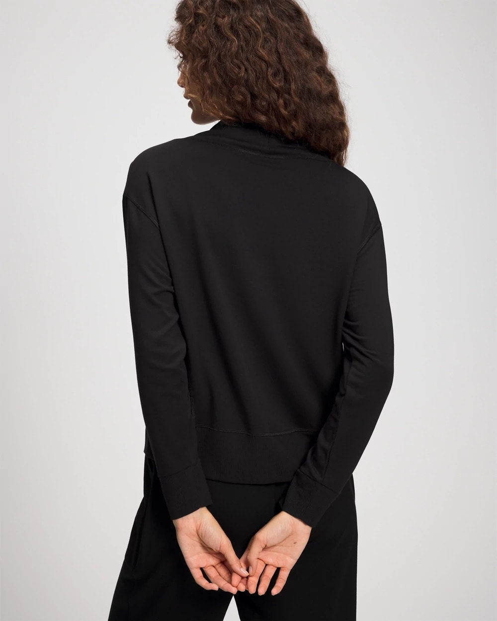 BLACK - Ultrasoft Fleece Relaxed Funnel Neck Sweatshirt