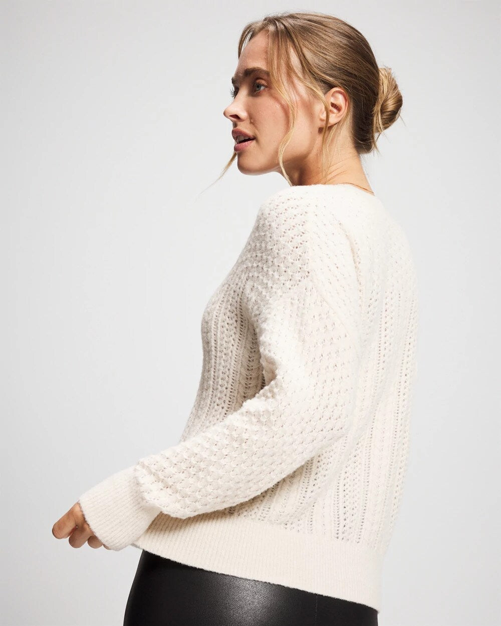 PARCHMENT - Mix Stitch Crew Neck Sweater