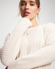 PARCHMENT - Mix Stitch Crew Neck Sweater