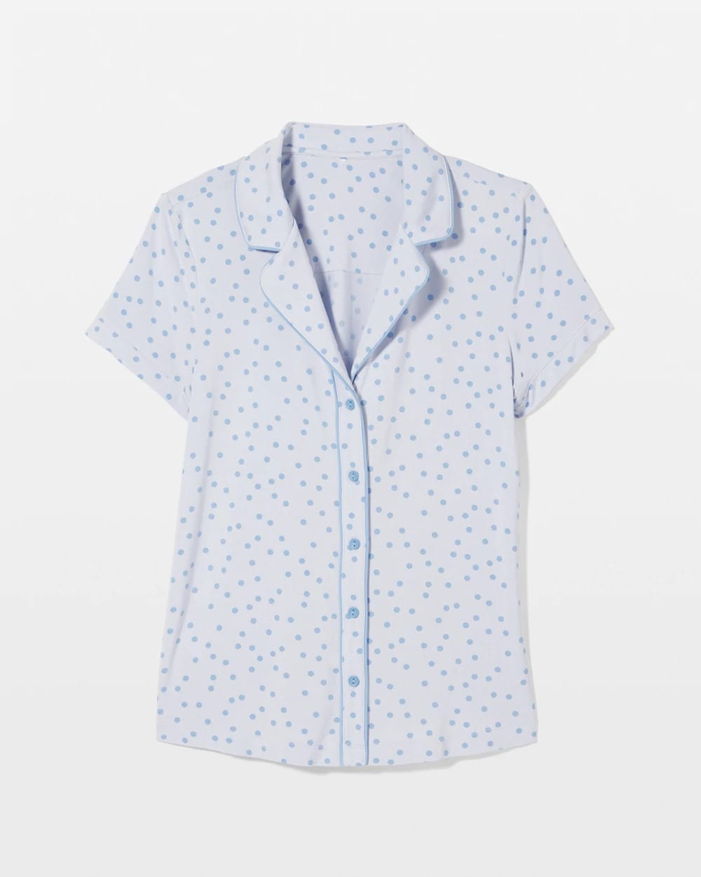 MERRY DOT OCEAN AIR - Piped Short Sleeve Notch Collar Pajama Top