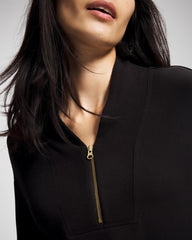 BLACK - Ultrasoft Fleece Quarter Zip Sweatshirt