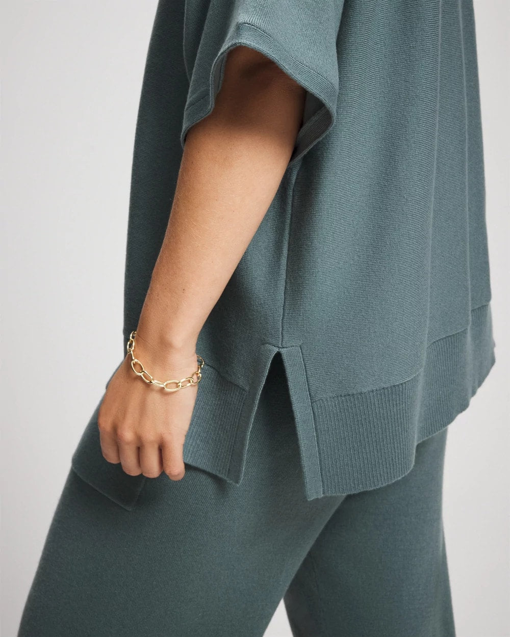 BLUE INSTINCT - Premier Knit Sweater Collared Top