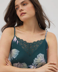 HAVEN BOTANICAL DARK SEA - Lace Trim Chemise