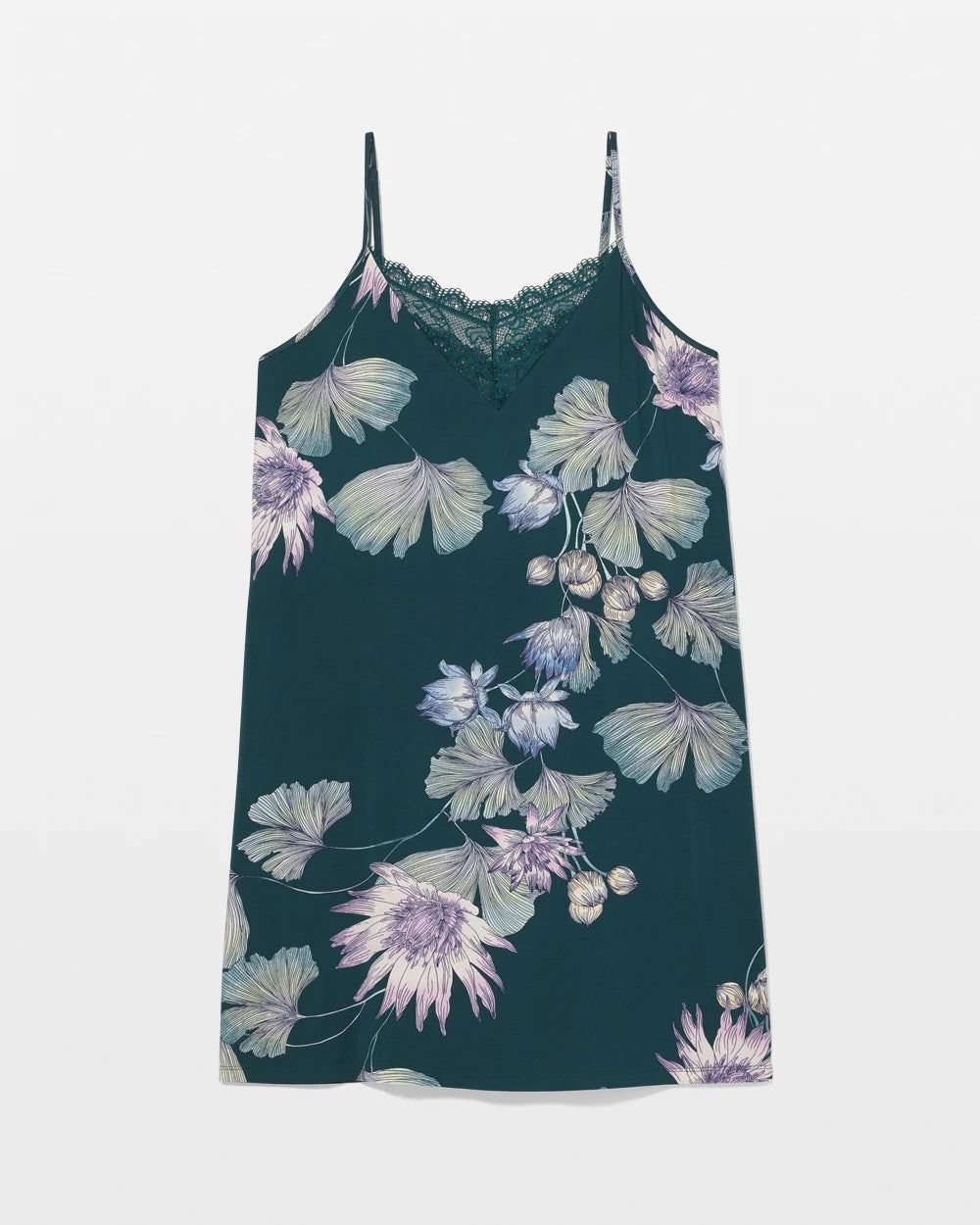 HAVEN BOTANICAL DARK SEA - Lace Trim Chemise