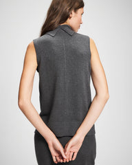 HEATHER QUARTZ - Premier Knit Sweater Turtleneck Sleeveless Top