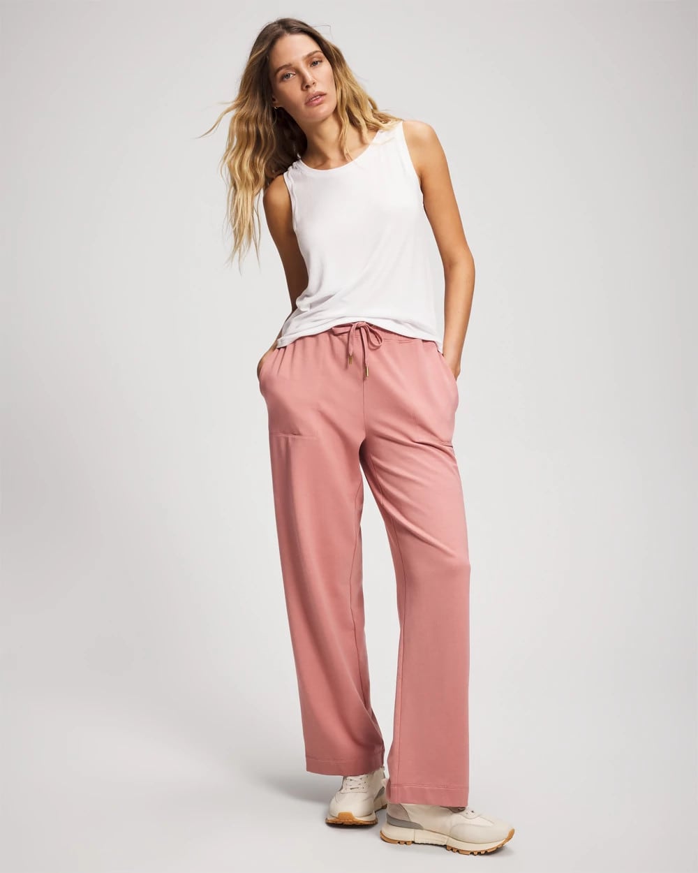 CINDER ROSE - Essential Terry Straight Leg Pants